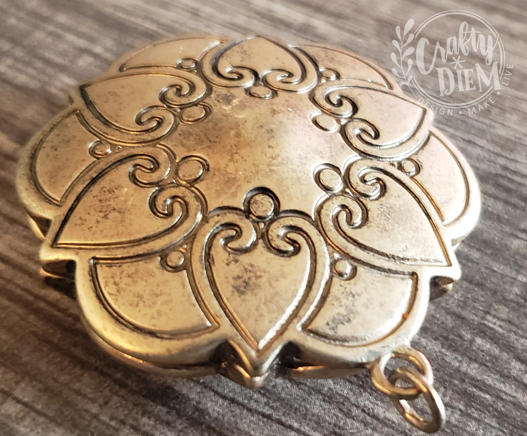 Heart with Crystal Flower Pendant